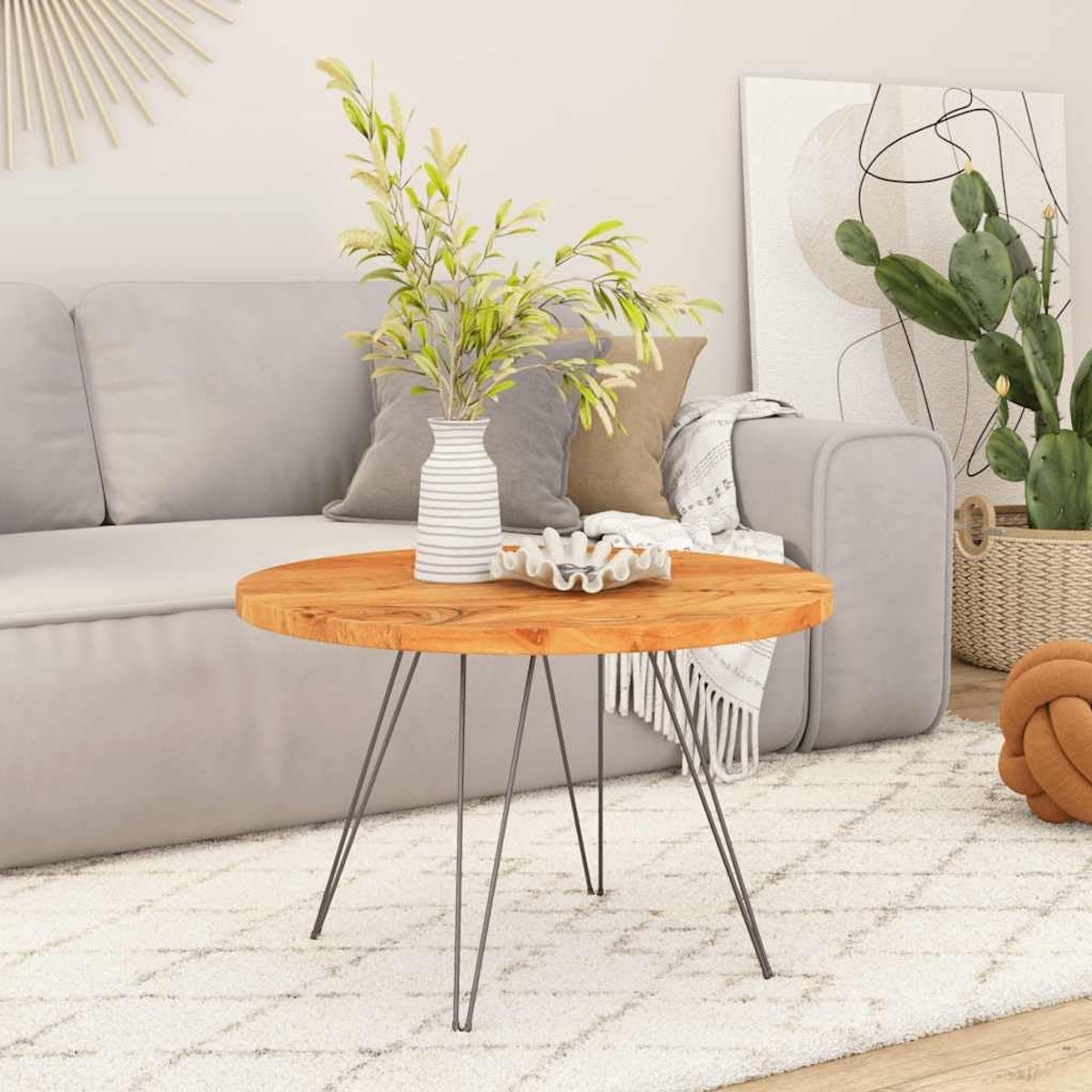 Massief acaciahouten tafelblad Ø 40 x 2,5 cm voor tafel