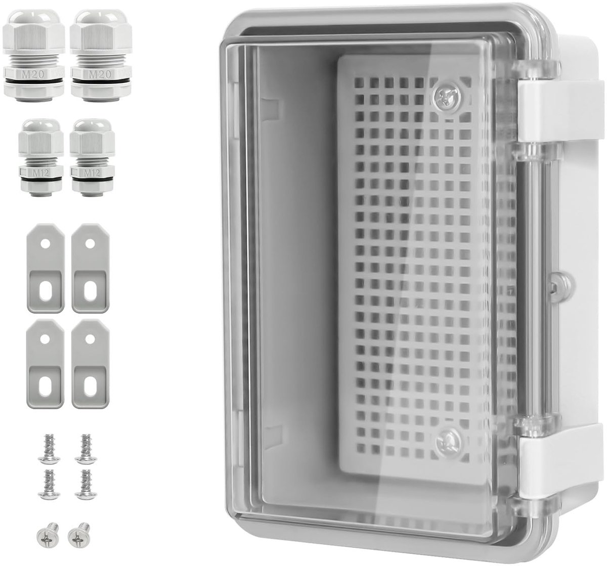 LeMotech Waterdichte verdeeldoos, IP65 aansluitdoos, ABS-kunststof behuizing met montageplaat, wandhouder - ShopVlot