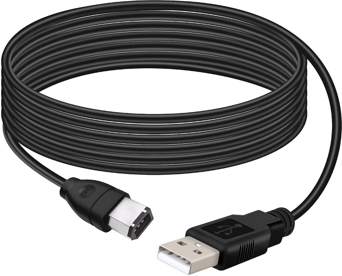 Image of 1.8M USB 2.0 Type A Male to IEEE 1394 Firewire 6Pin Male Data Adapter Converter Cord for Digital Camera, Camcorder - ShopVlot