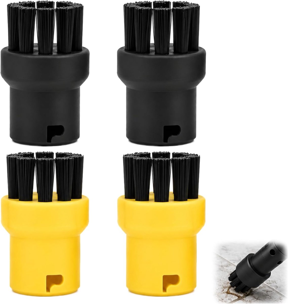 4 stuks ronde borstels, accessoires, voor 28632640 stoomreiniger, compatibel met het verwijderen van hardnekkige - ShopVlot