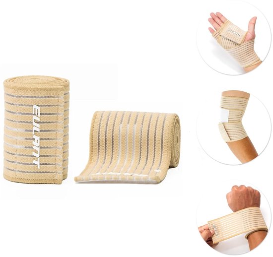 Set van 2 Elastische Bandages van 90 cm voor Ondersteuning van Elleboog, Knie en Enkel met Compressie voor Sportactiviteiten — afbeelding 4
