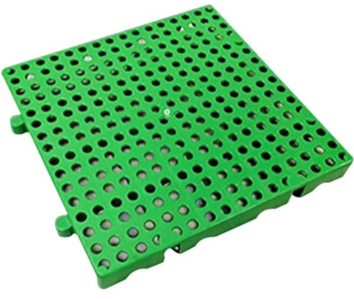 Kunststof drainagetegels - Modulaire vloerplaten - Voor vochtige ruimtes - In elkaar grijpend ontwerp - 30 x 30 cm - Groen