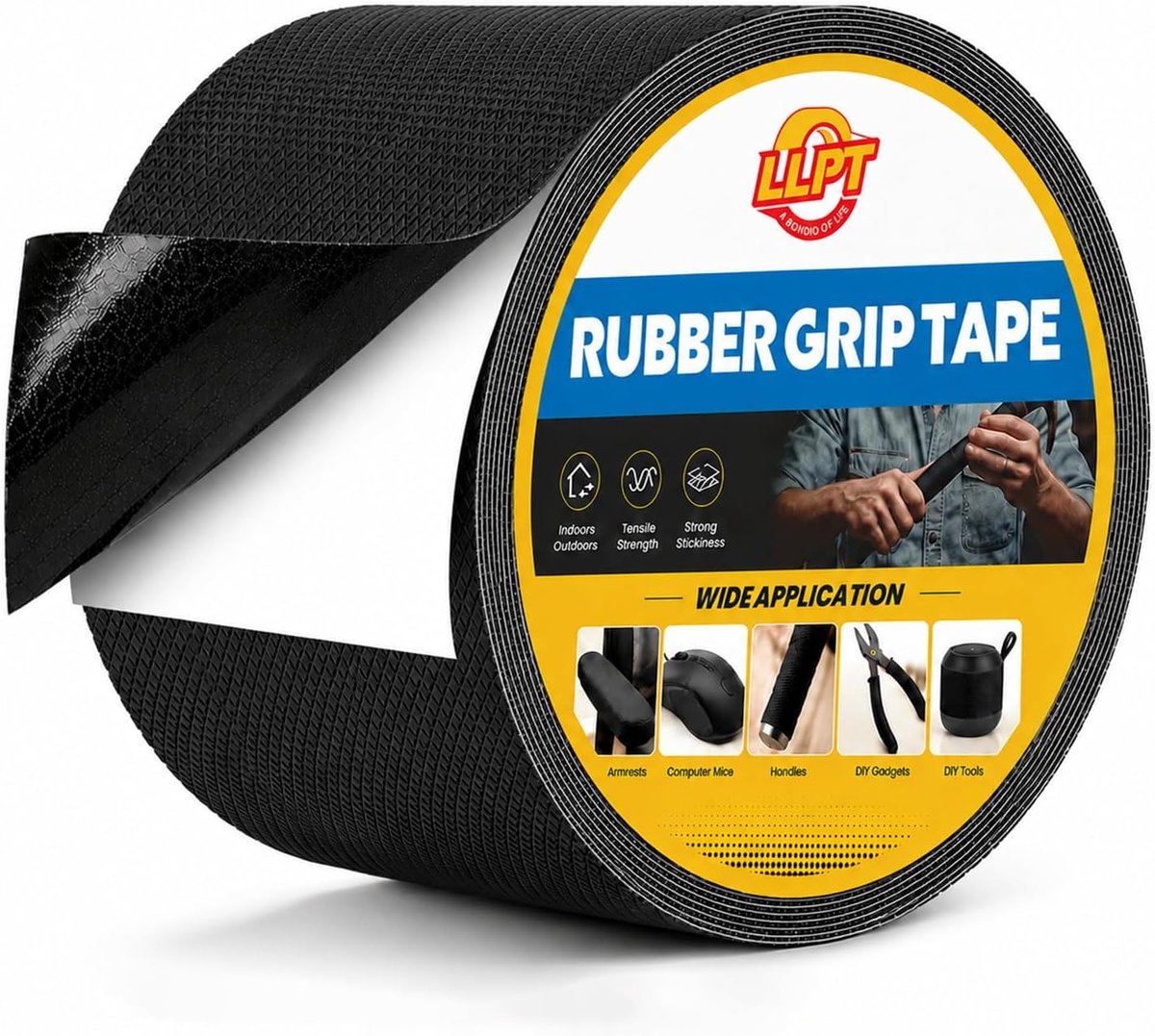 Rubber Grip Tape 10 cm x 10 m - Antislip Zelfklevende Tape voor Armleuningen, Computermuizen en Gereedschap