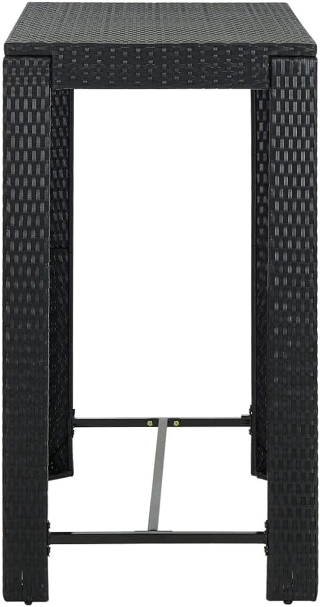 Zwart, 100 x 60,5 x 110,5 cm, polyrotan voor terras, stabiele bartafel met gepoedercoat stalen frame en PE-rotan bekleding, onderhoudsvriendelijk en weerbestendig — afbeelding 4