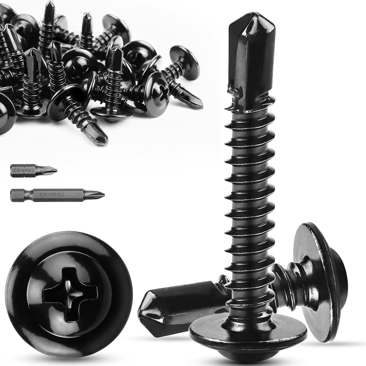 Self Tapping Screws M4.2 x 25 mm Drill Screws Stainless Steel 410 Sheet Screws Self Tapping with Screwdriver Bit Metal - ShopVlot