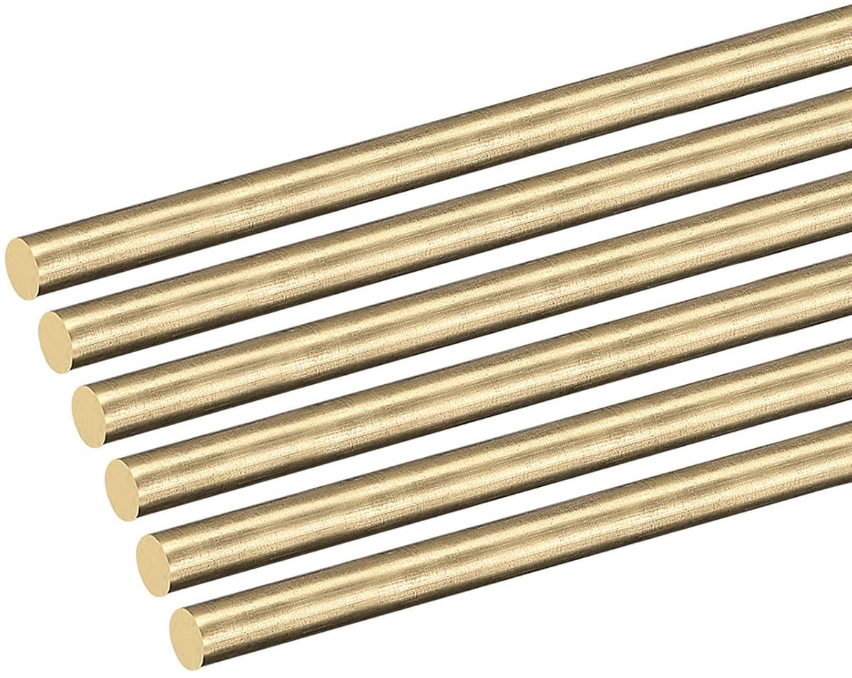 DMiotech 6pcs 4mm x 250mm, brass, solid, round, brass shank - ShopVlot