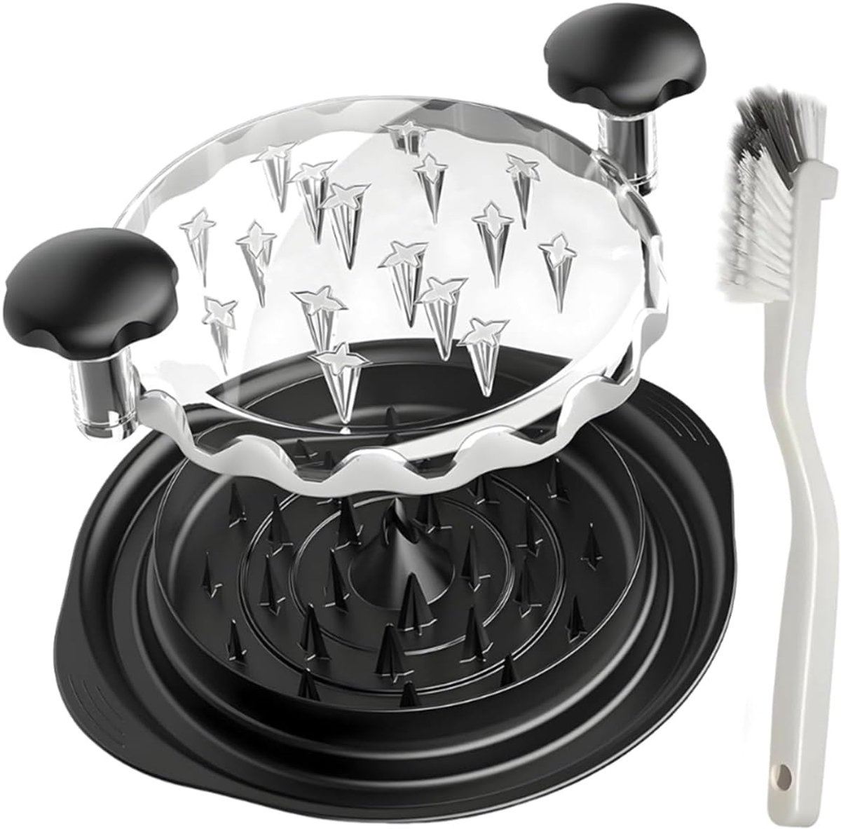 Kip versnipperaar 25 cm - met transparante deksel en borstel - ergonomisch handvat - ideaal voor varkensvlees - ShopVlot