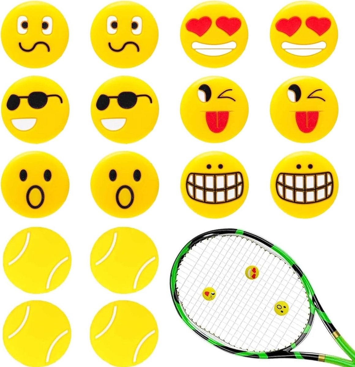 16 Stuks Antivibratie Tennis Racket Demper Set - Silicone Vibration Dempers voor Tennisrackets en Snaren