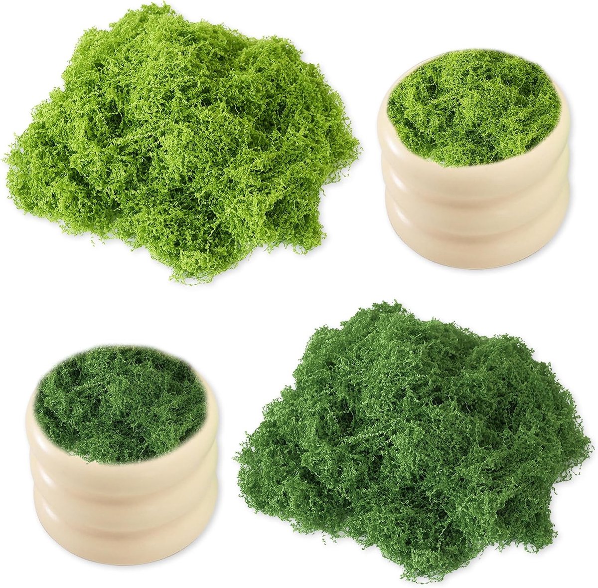 Decoratieve Kunstmos 200g in Donkergroen en Lichtgroen voor DIY Kerstdecoratie en Modelbouw, Perfect voor Creatieve Knutselprojecten