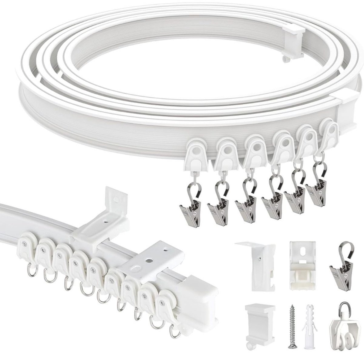 DailySupplies® Gordijnrail Uitschuifbaar - Gordijnroede - Gordijnrail-Wit