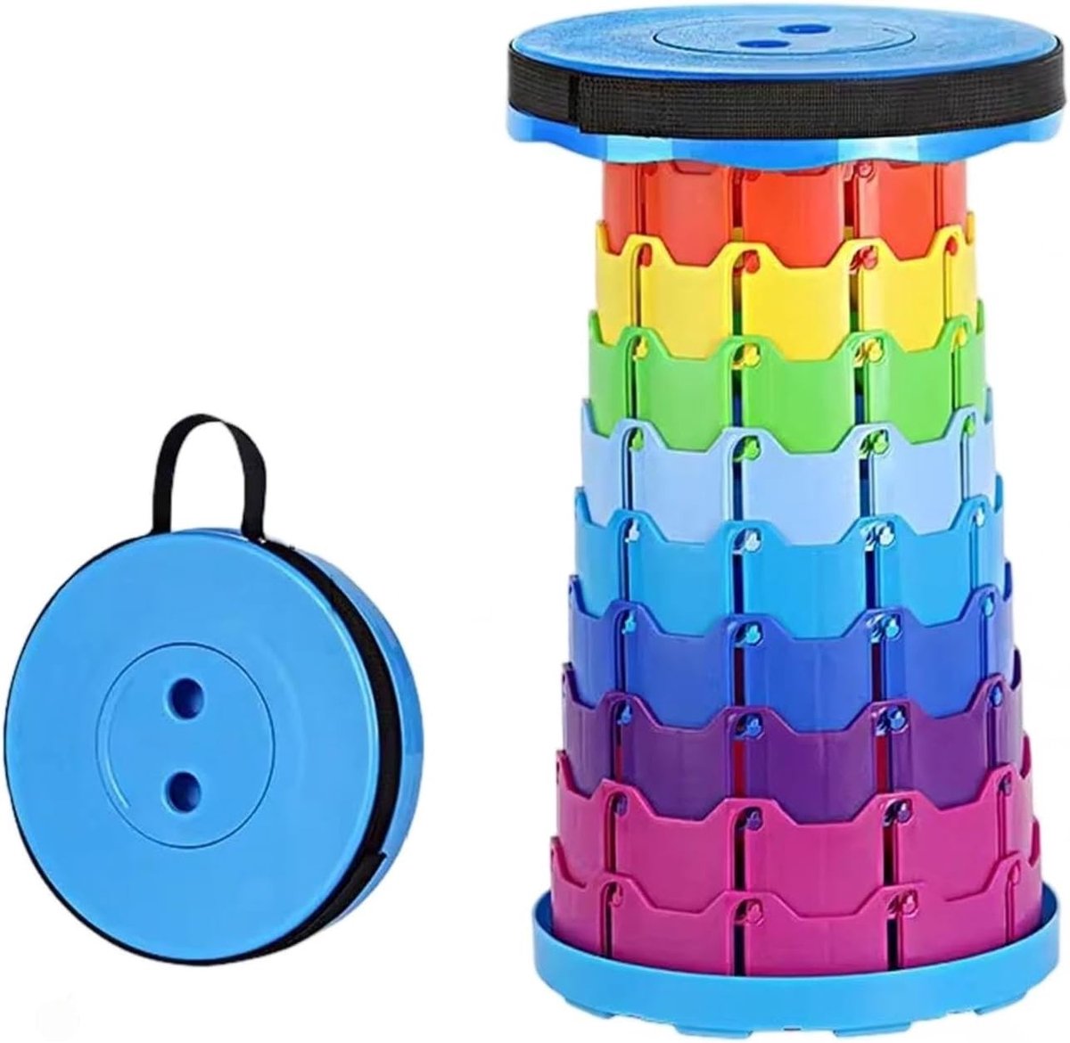 Opvouwbare Regenboog Kruk - Lichtgewicht Campingstoel voor Buiten, Picknick, Strand en Reizen - Duurzaam en Compact Ontwerp voor Wandelen en Kamperen