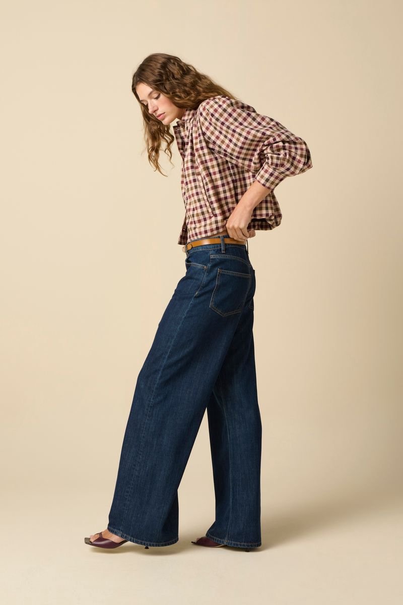 Sissy-Boy - Donkerblauwe high waist wide leg jeans
