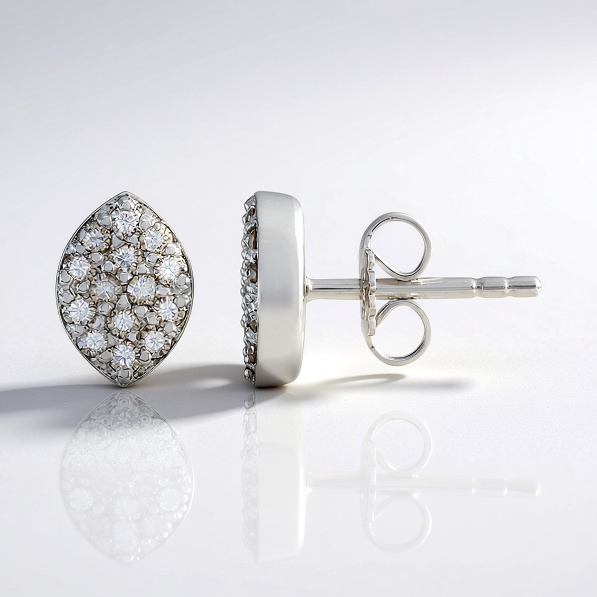 Cavill - Luxe Druppelvormige Oorbellen - 925 Gerhodineerd Sterlingzilver - 28 Bruine Afrikaanse Diamanten 0,49 ct - Ronde Briljant