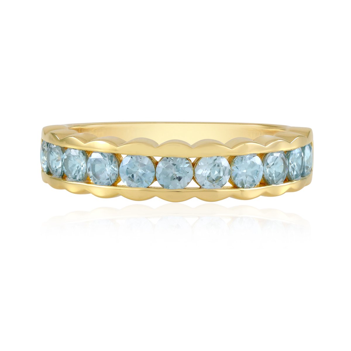 Cavill - Elegante Zilveren Ring met 11 Ratanakiri Zirkonen - 925 Sterling Zilver Verguld - 1,469 ct Channel Setting - Tijdloze Zirkonia Sieraden