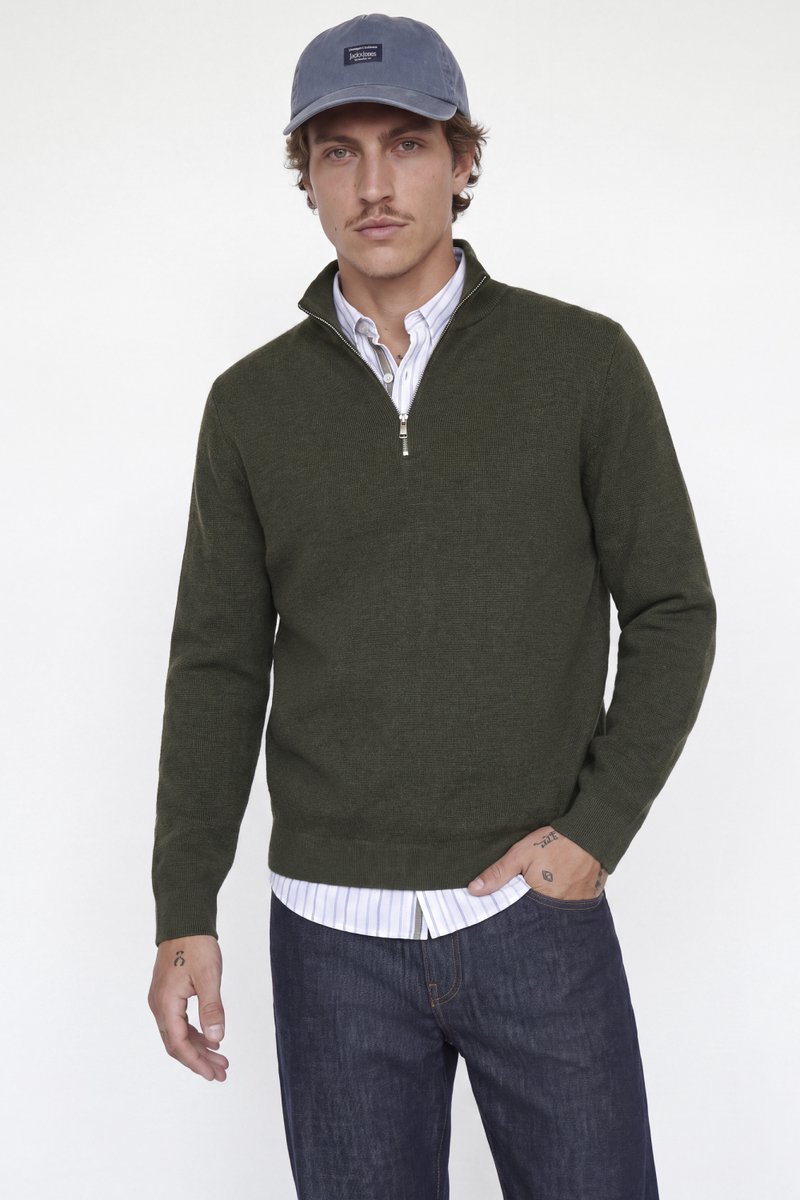 Jack & Jones Trui Jprmilano Stitch Knit Half Zip Sn 12259664 Rosin/melange Mannen Maat - XS