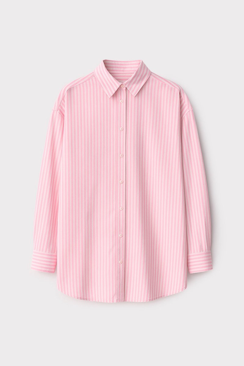 Touché Privé - Oversized blouse met fijne strepen - Roze - Dames