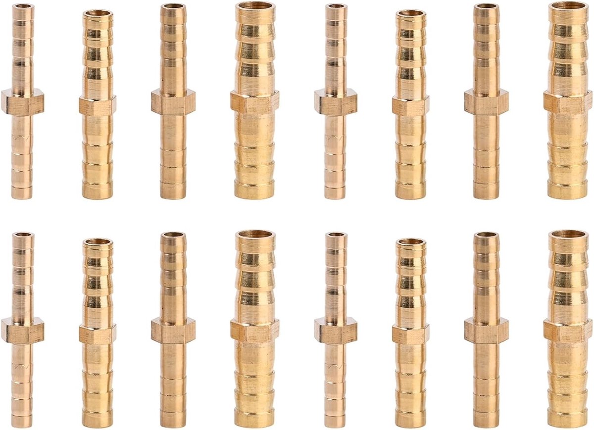Hose connectors pack van 16 - 4 mm druppelaar - messing aansluiting - stevige en lekvrije verbinding - ShopVlot