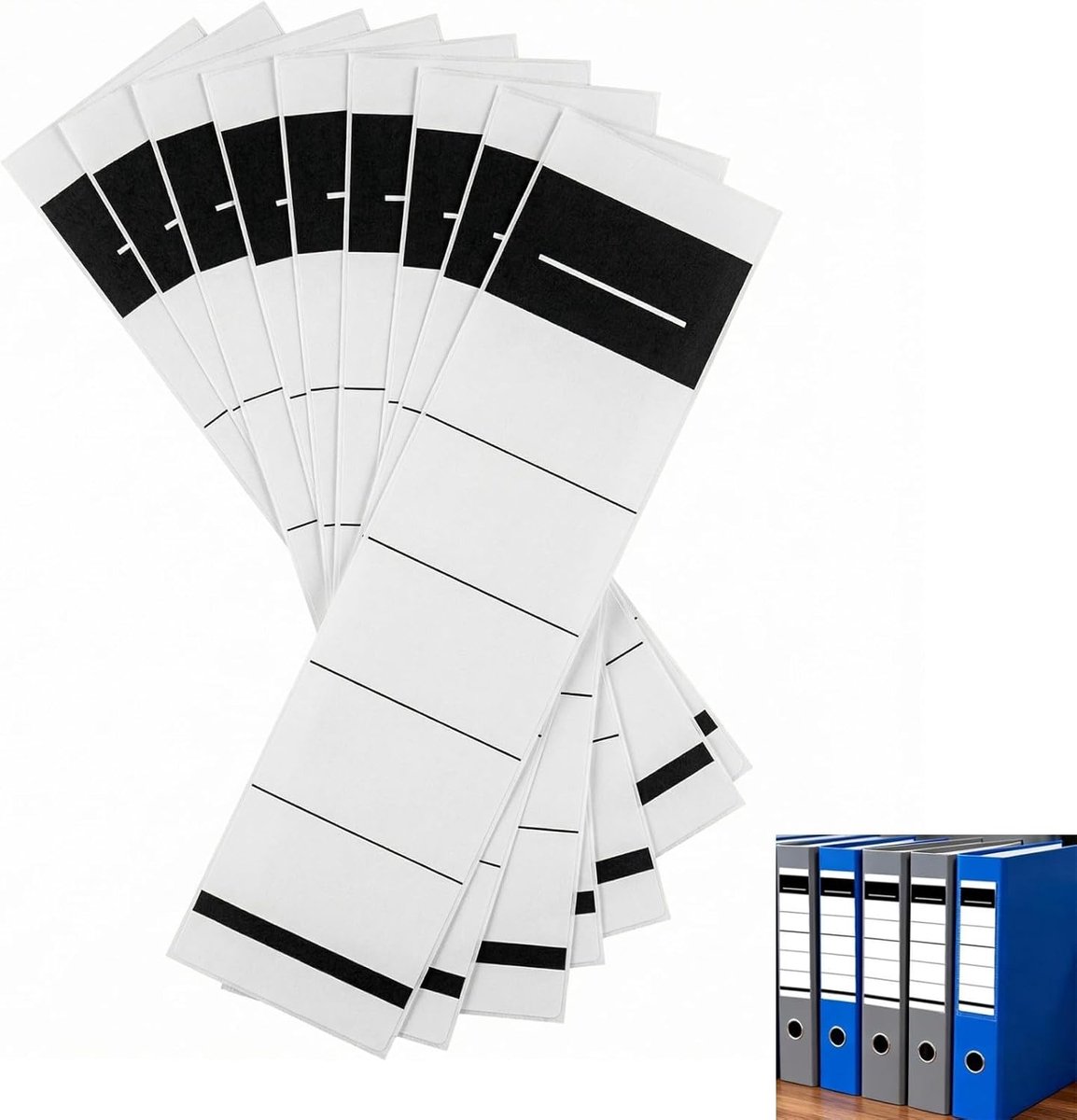 QLK 50 Stuks Zelfklevende Rugetiketten voor Mappen, Etiketten voor 8 cm Mappen, Zelfklevend Papier voor Printers - ShopVlot