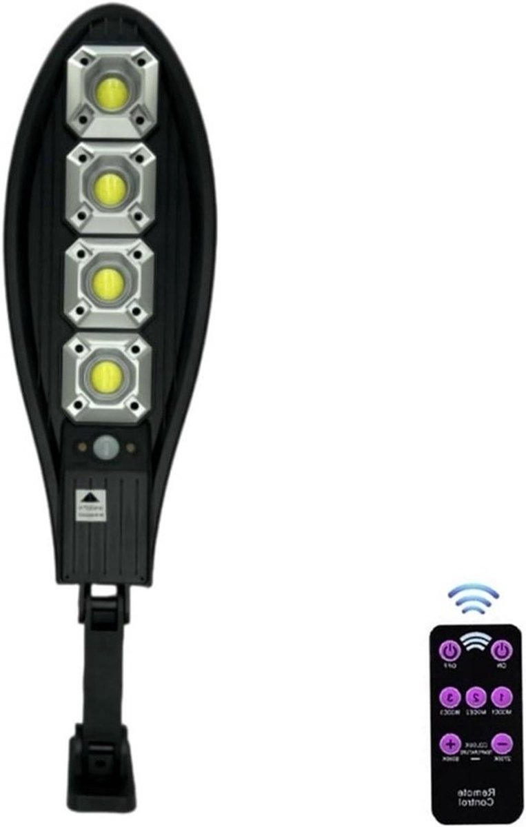 Solar-led-straatlantaarn - Buitenlamp - bewegingssensor - Tuinbeveiliging - Ultra-wide-angleverlichting - 160 COB - Grijs