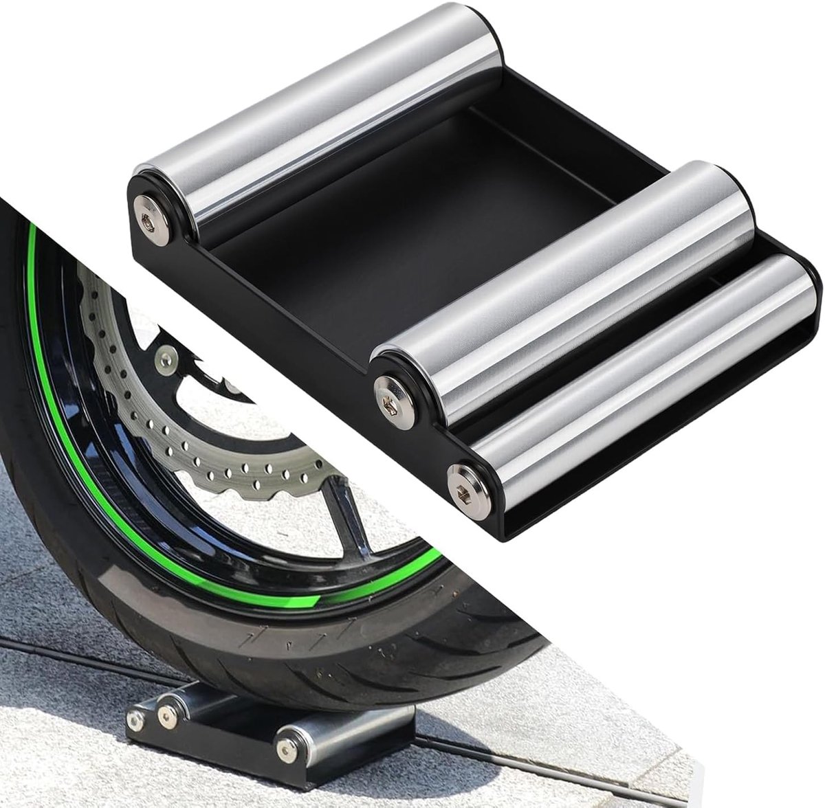 Motorcycle Roller Stand - Stabiele aluminium constructie - Voor het eenvoudig reinigen van wielen - ShopVlot