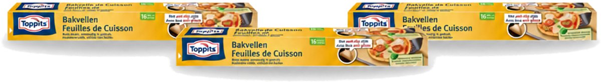 3 x Toppits – Bakpapiervellen – 16 vellen - Voordeelverpakking - 3 stuks