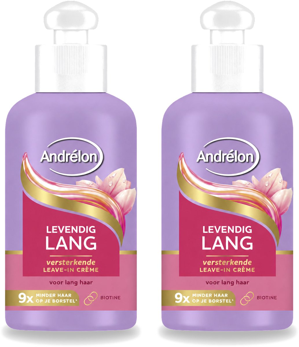 2 x Andrélon – Leave-In Crème – Levendig Lang – 200 ml - Voordeelverpakking - 2 stuks