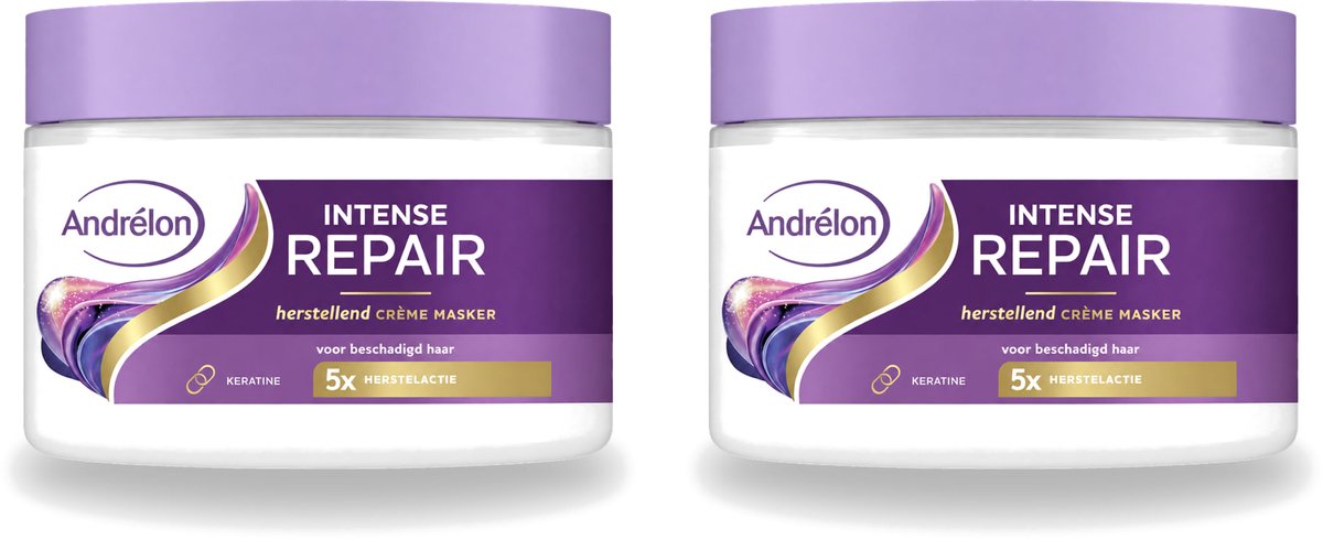 2 x Andrélon – Crème Haarmasker – Intense Repair – 300 ml - Voordeelverpakking - 2 stuks