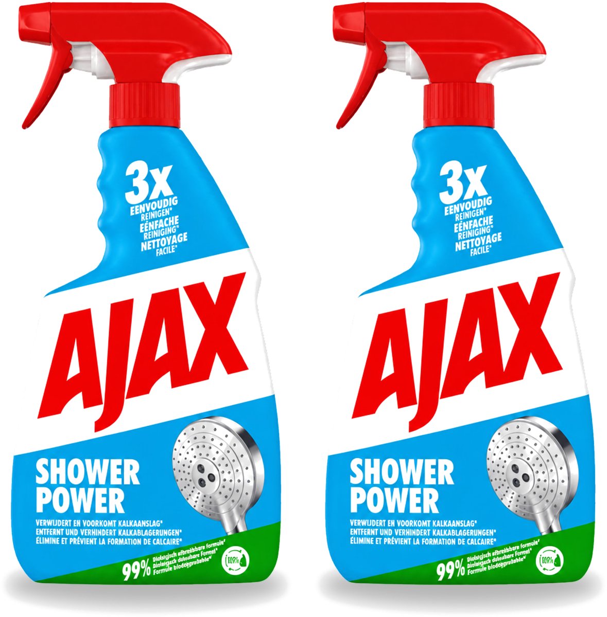 2 x Ajax – Spray – Shower Power – 750 ml - Voordeelverpakking - 2 stuks