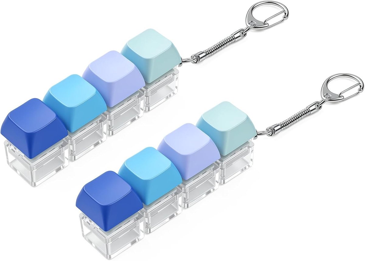 Fidget Toys Set met 2 Stuks, Decompressie Speelgoed, Clicker Sleutelhanger voor Stressverlichting en Ontspanning, Geschikt voor Volwassenen en Kinderen