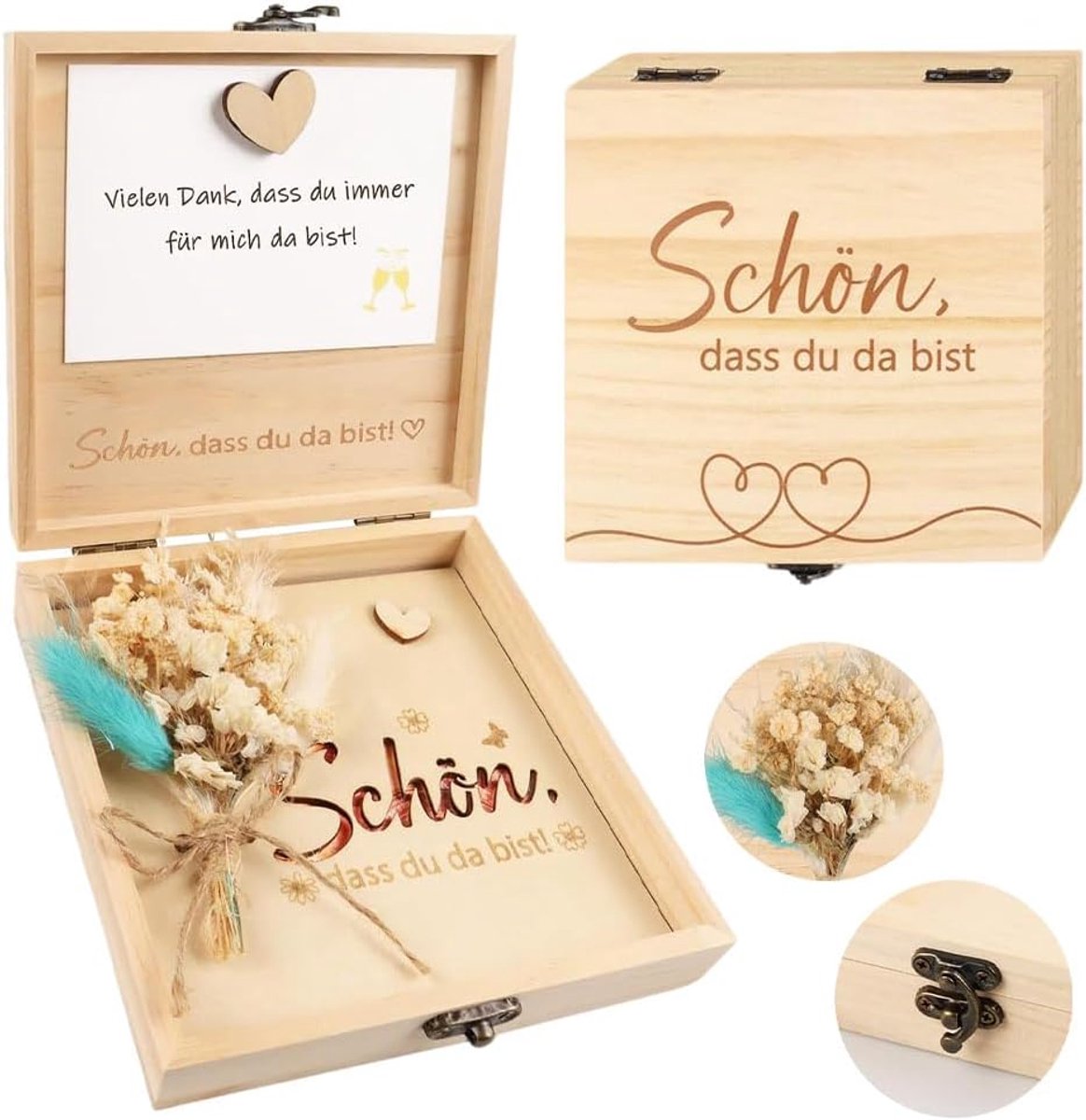 Geldgeschenken voor verjaardag - Hout - Luxe geschenkdoos met led-lichtketting - Perfect voor bruiloften - ShopVlot