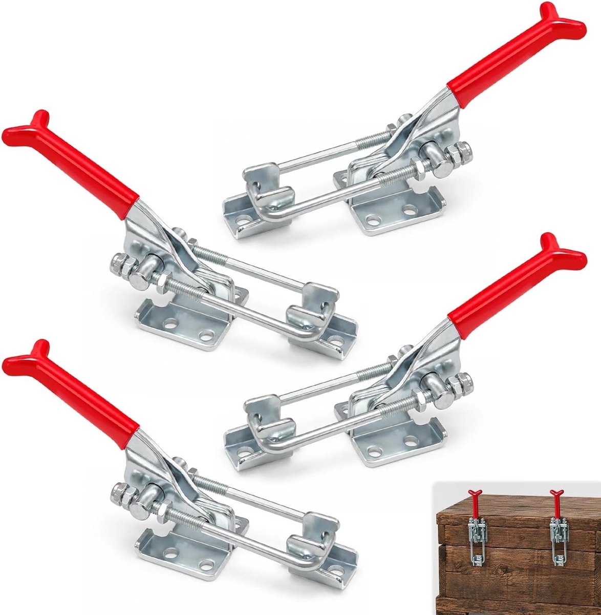 Verstelbare metalen knieklemspanner met vergrendeling en snap sluiting - Set van 4 voor precisiewerk