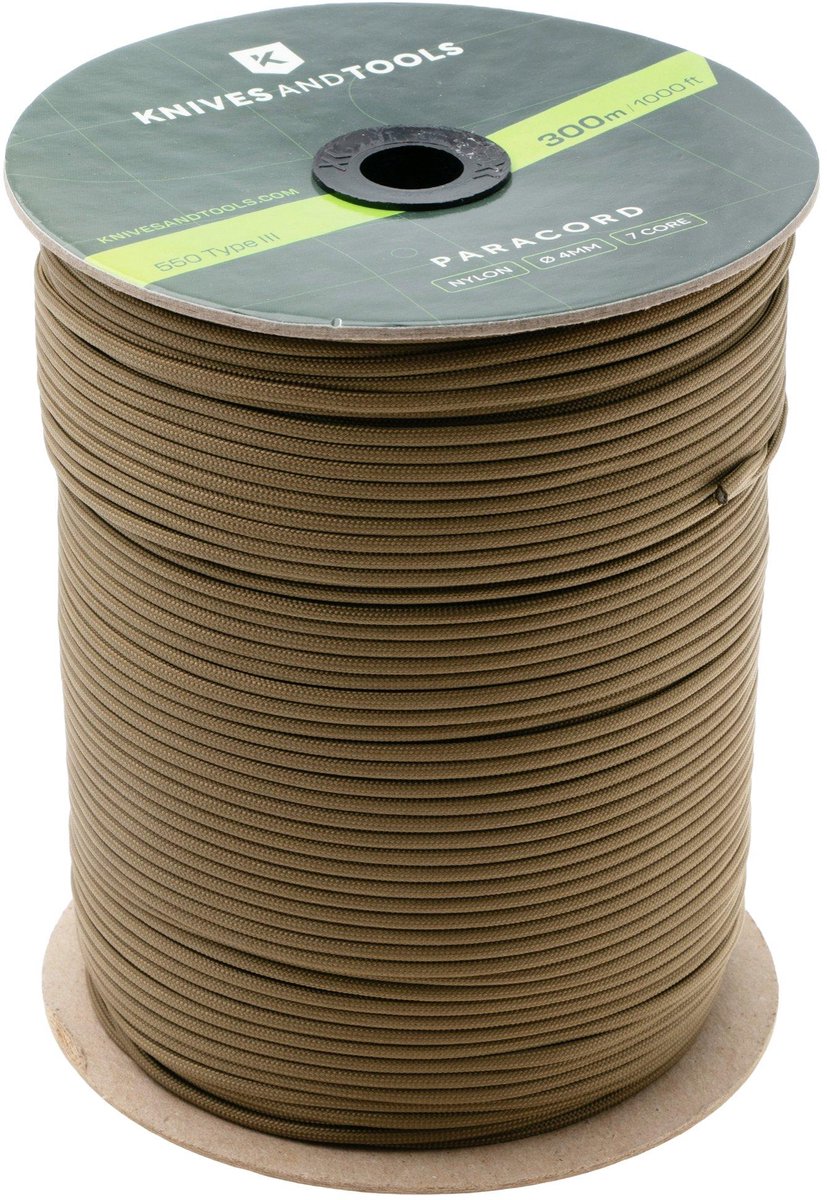 Knivesandtools 550 Paracord Type III – 300 m Coyote Brown