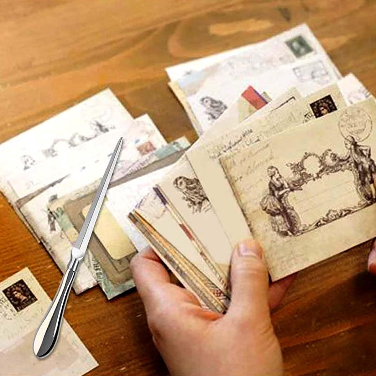 2 Pack Letter Opener Envelope Opener Knife, Paul Revere Envelope Open Slitter, Metal Paper Cutting Knife, Durable - ShopVlot