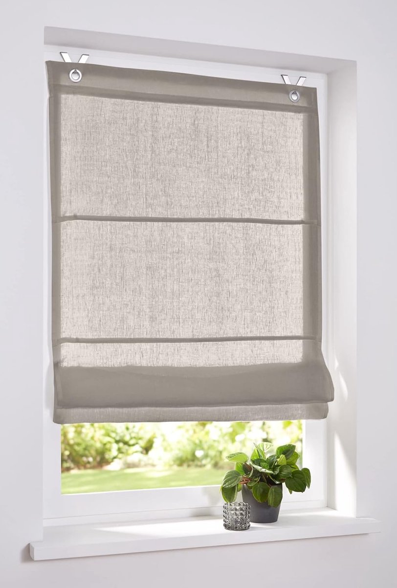 Pleated blind/Eyelet roller blind Metis 100% Linen Approx. 45 * 140 cm - ShopVlot