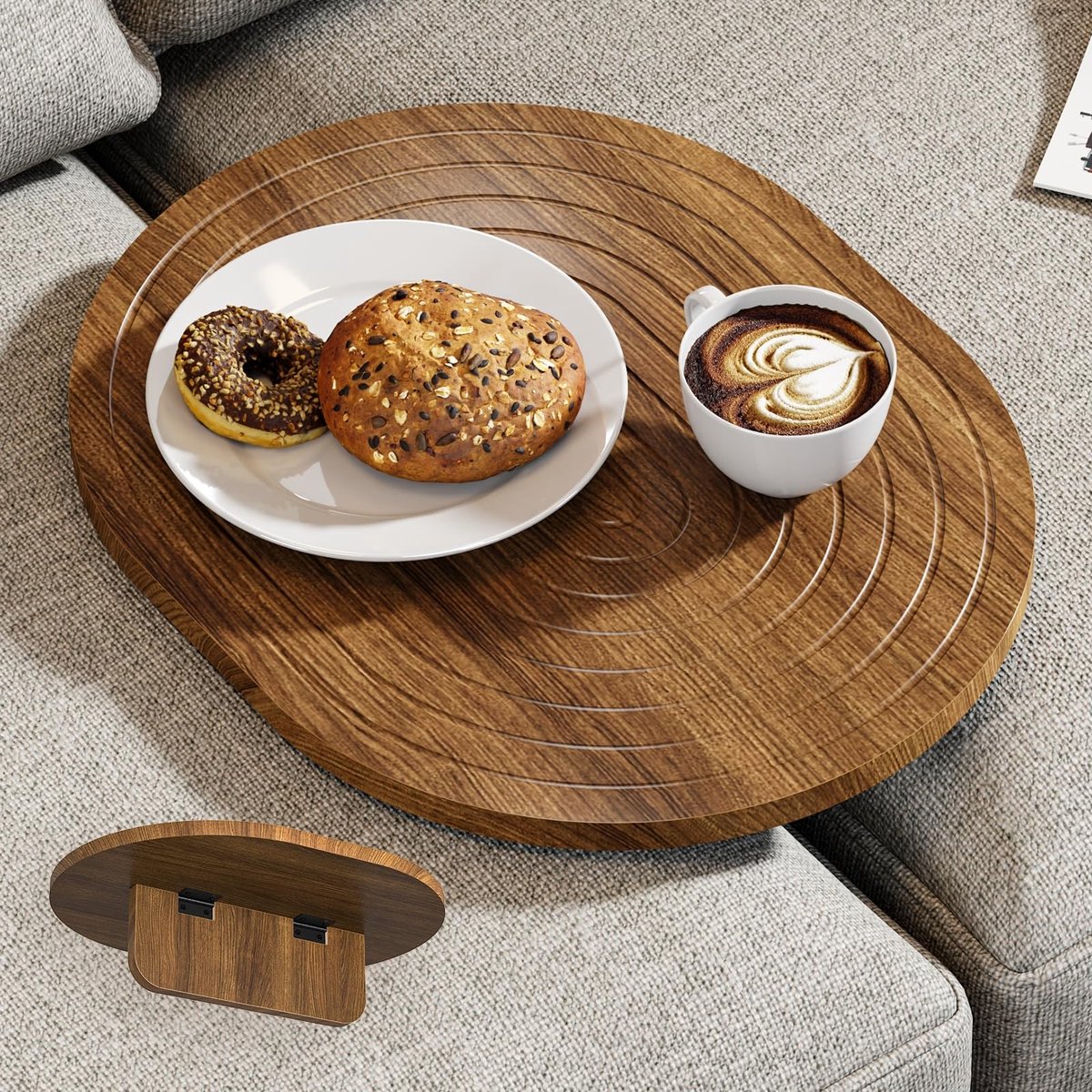 Asgolion Sofa Tray voor in het midden, 40 x 32 cm, houten sofa tray - ShopVlot