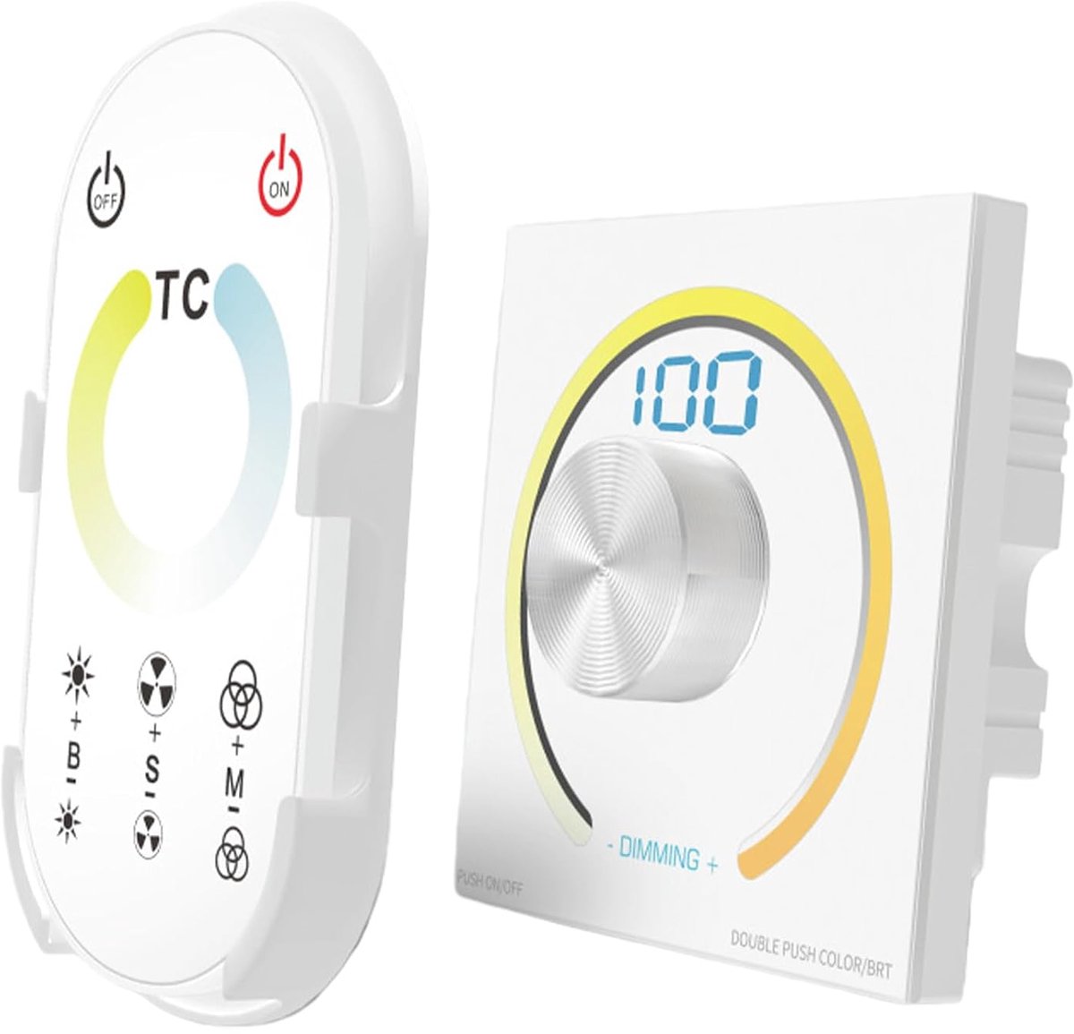 DC 12 V dimmer schakelaar - PWM LED dimmer met digitale display - flush-mounted met afstandsbediening - ShopVlot