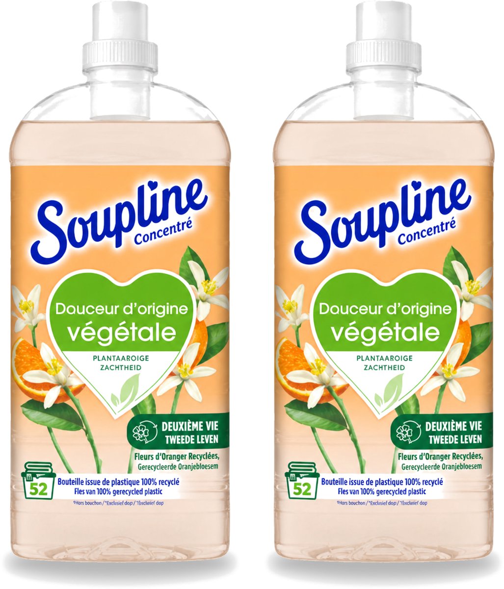2 x Soupline - Wasverzachter - Oranjebloesem - 52 Wasbeurten - 1.3L - Voordeelverpakking - 2 stuks