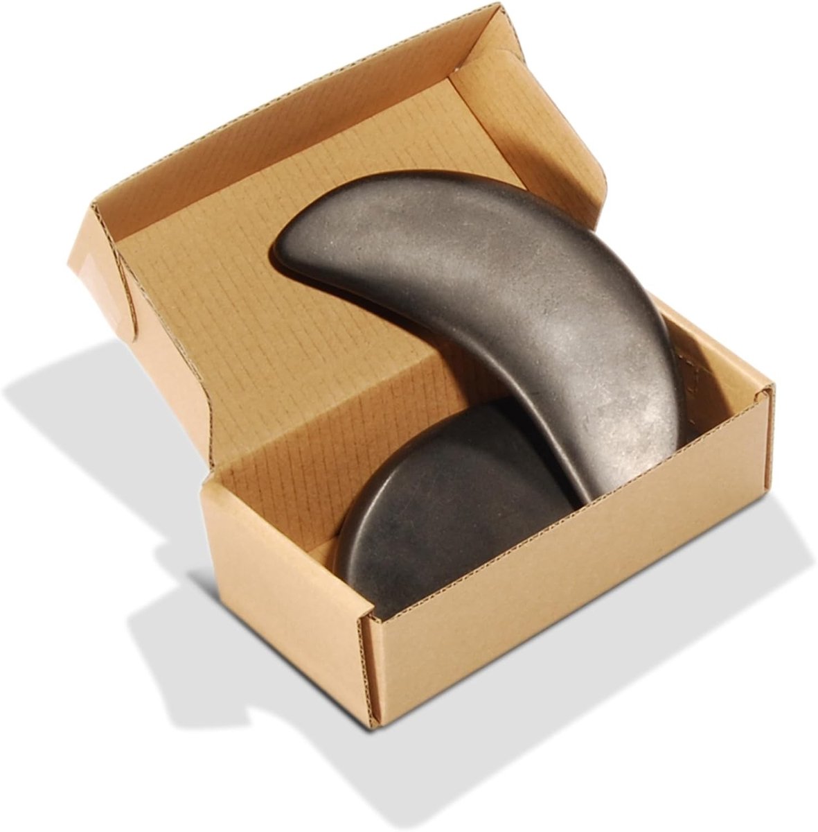 Massage Halve Maan Basalt Stenen Pakket - Zwart - 12,5 cm x 6 cm x 2,5 cm - Natuurlijke Warmtevasthoudende Stenen - Voor Massagebehandelingen
