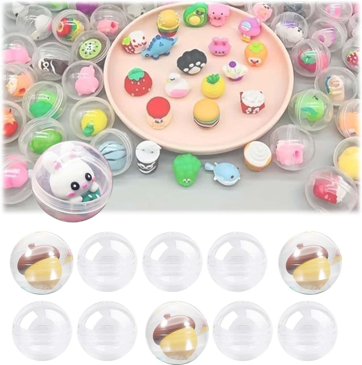 Pack van 150 Kleine Ronde Capsules van 28 mm, Vulbare Acrylballen voor Feestdagen, Bruiloften en Jubilea, Transparante Plastic Ballen voor Creatieve Projecten
