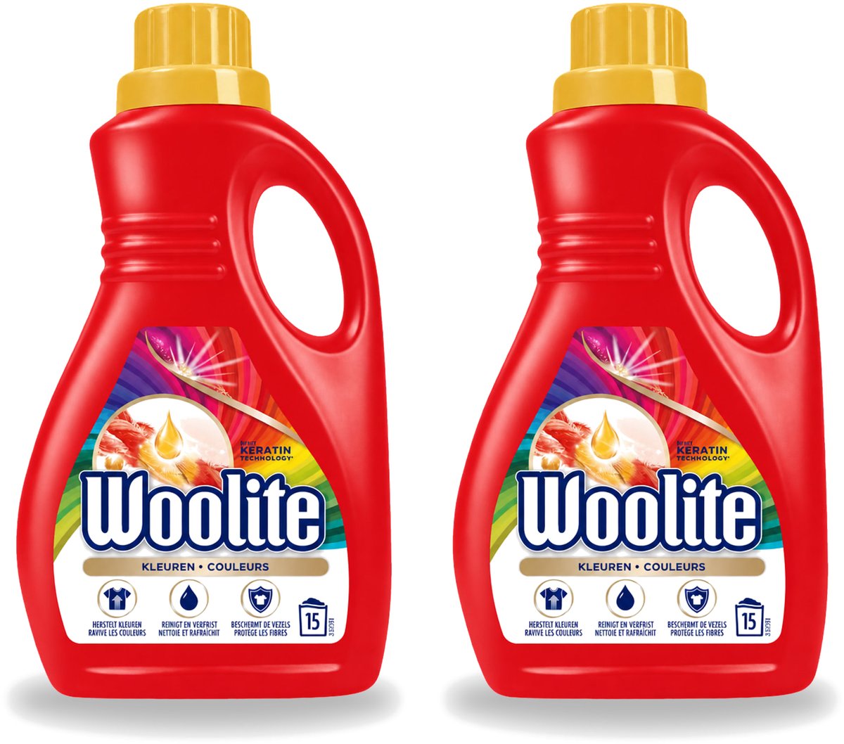 2 x Woolite Color - Vloeibaar Wasmiddel - Met Keratine - Gekleurde Was - 15 Wasbeurten - 0,9L - Voordeelverpakking - 2 stuks
