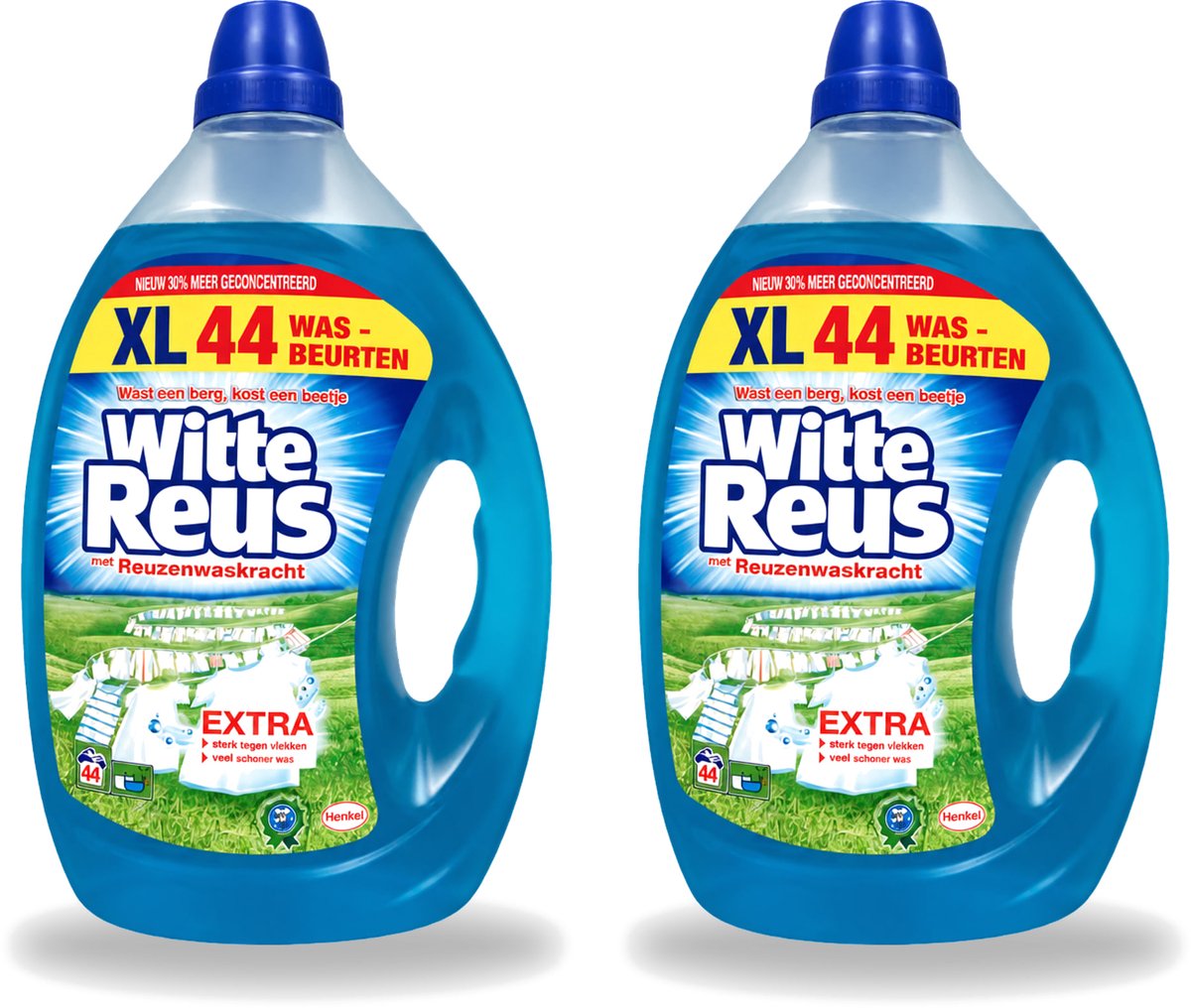 2 x Witte Reus - Vloeibaar Wasmiddel - 44 Wasbeurten - Voordeelverpakking - 2 stuks