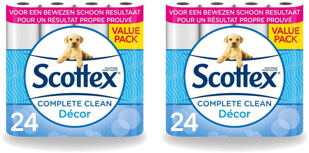 2 x Scottex - Toiletpapier - 2-laags - 24 Rollen - Voordeelverpakking - 2 stuks