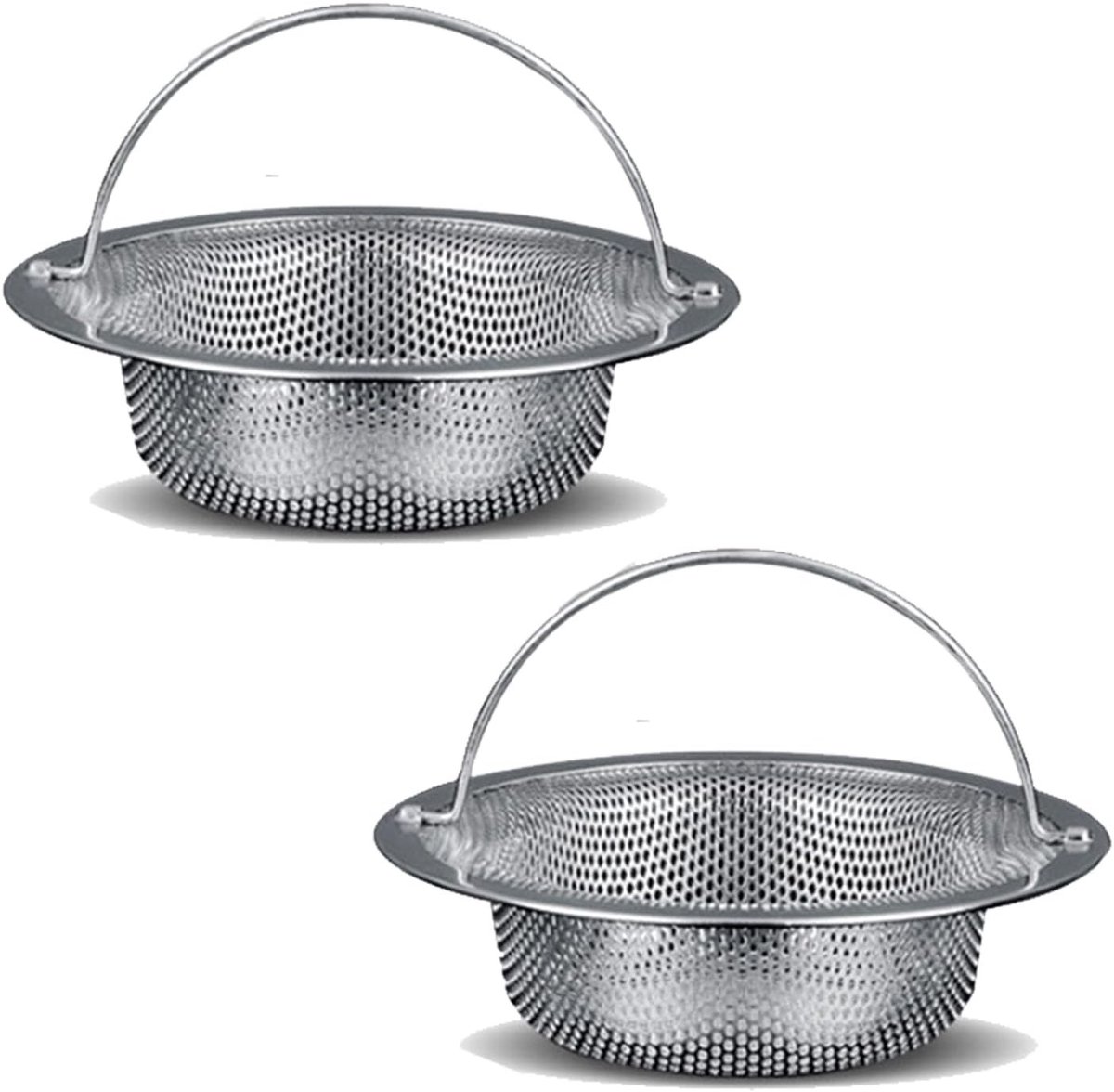 Stainless Steel Afvoerfilter Plug voor Keuken en Badkamer, Antikalk en Verstopking Bescherming, 2 Stuks (11 x 8 x 2 cm)