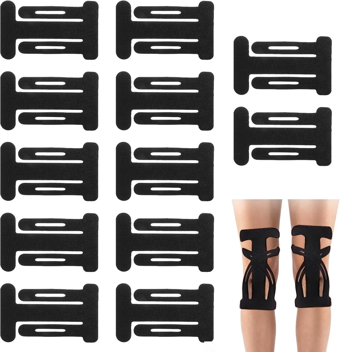 Hypoallergene Kinesiotape, 12 Stuks voor Sport, Fysiotherapie en Blessurepreventie, Ideaal voor Tennisarm en Fitness