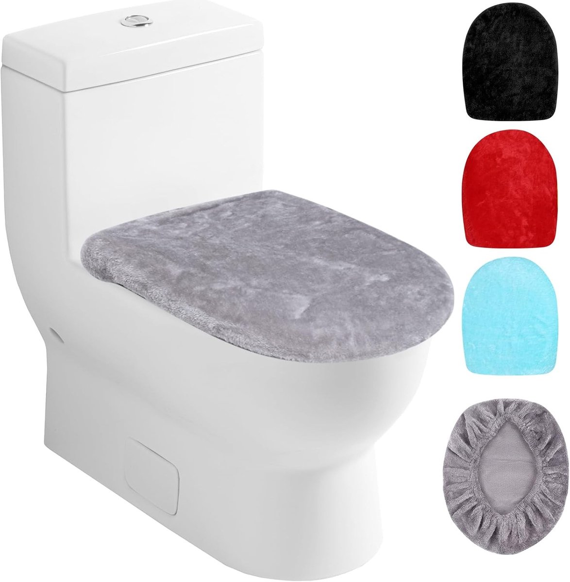 Zachte Toiletzitting Dekens, 4 Stuks, Elastische Toilet Covers voor de Meeste Toiletzittingen, Warm en Comfortabel
