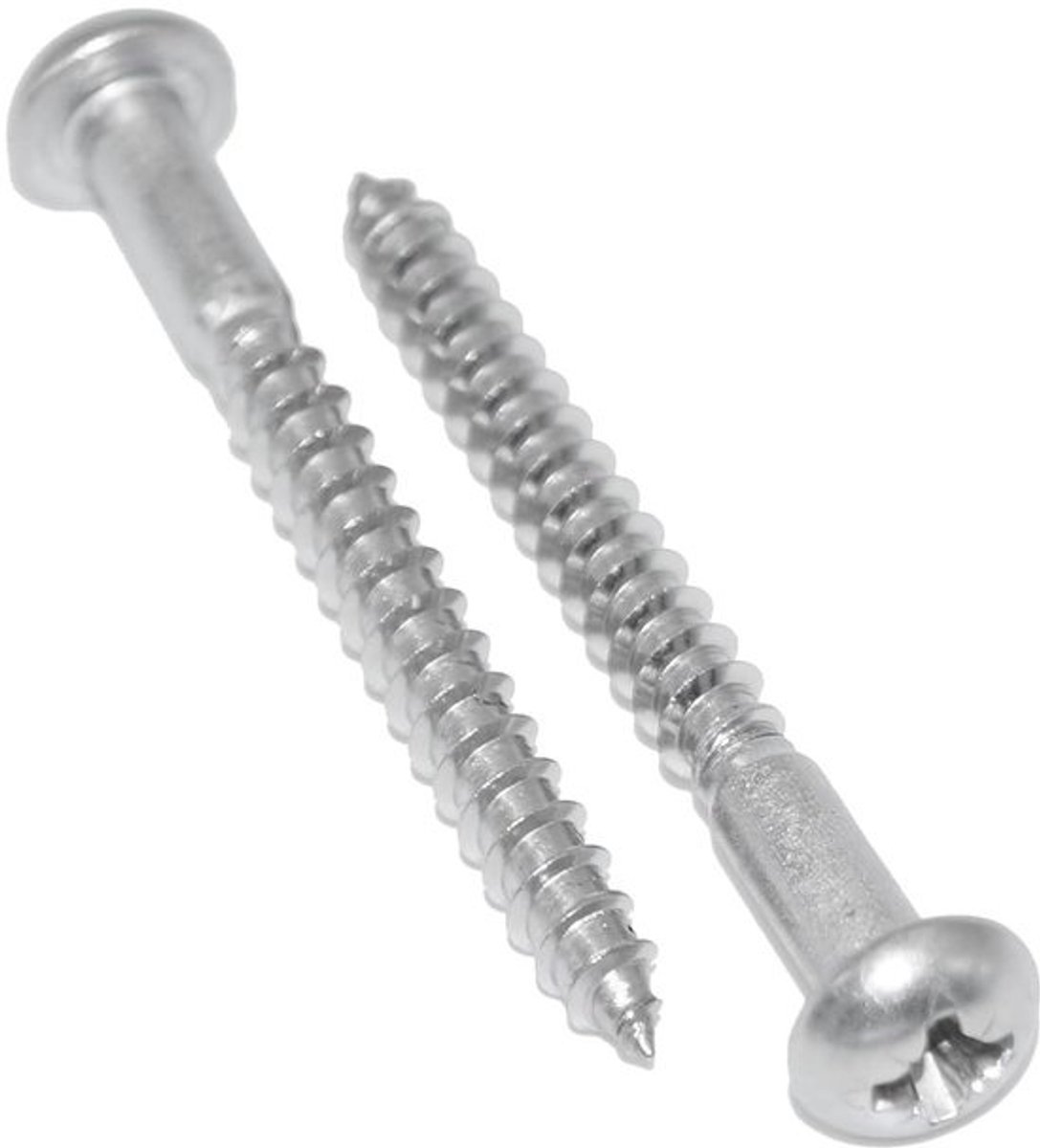 Houtschroeven - Roestvrij staal - Voor houtconstructies - Pozidriv-kop - 3.5 x 30 mm - Zilverkleurig