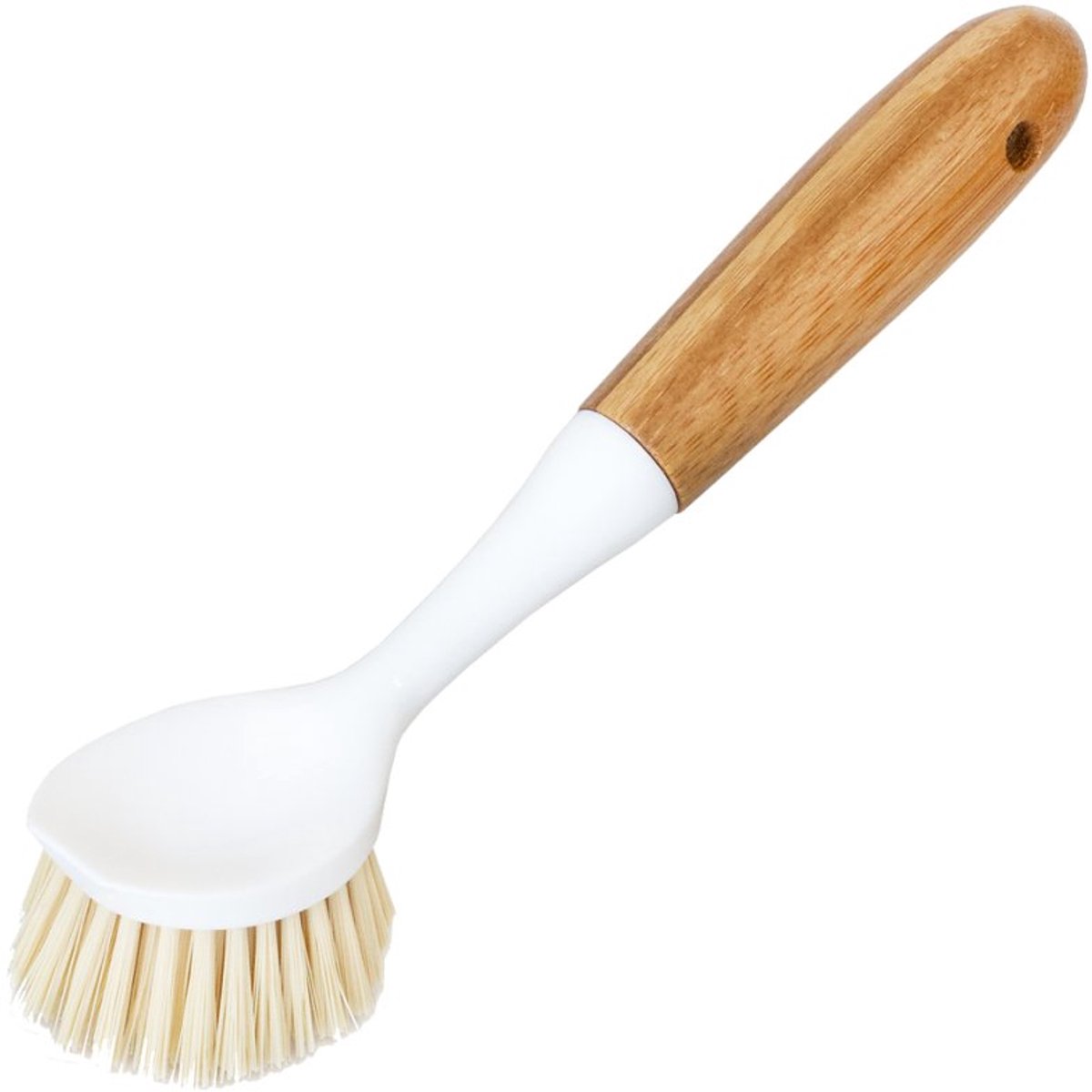 Peggy Perfect afwasborstel bamboe handgreep, wit/naturel, 280 mm