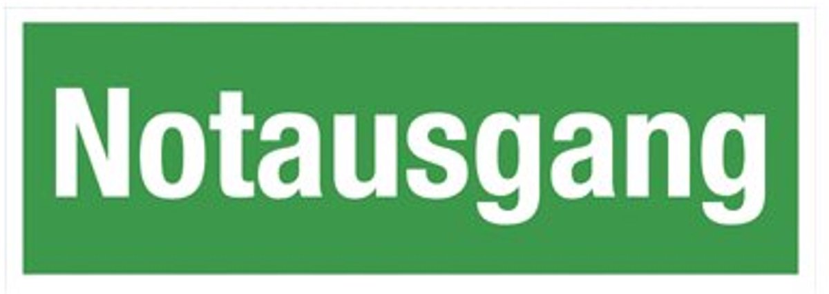 leina aanduidingsbord- text notausgang- nachleuchtend