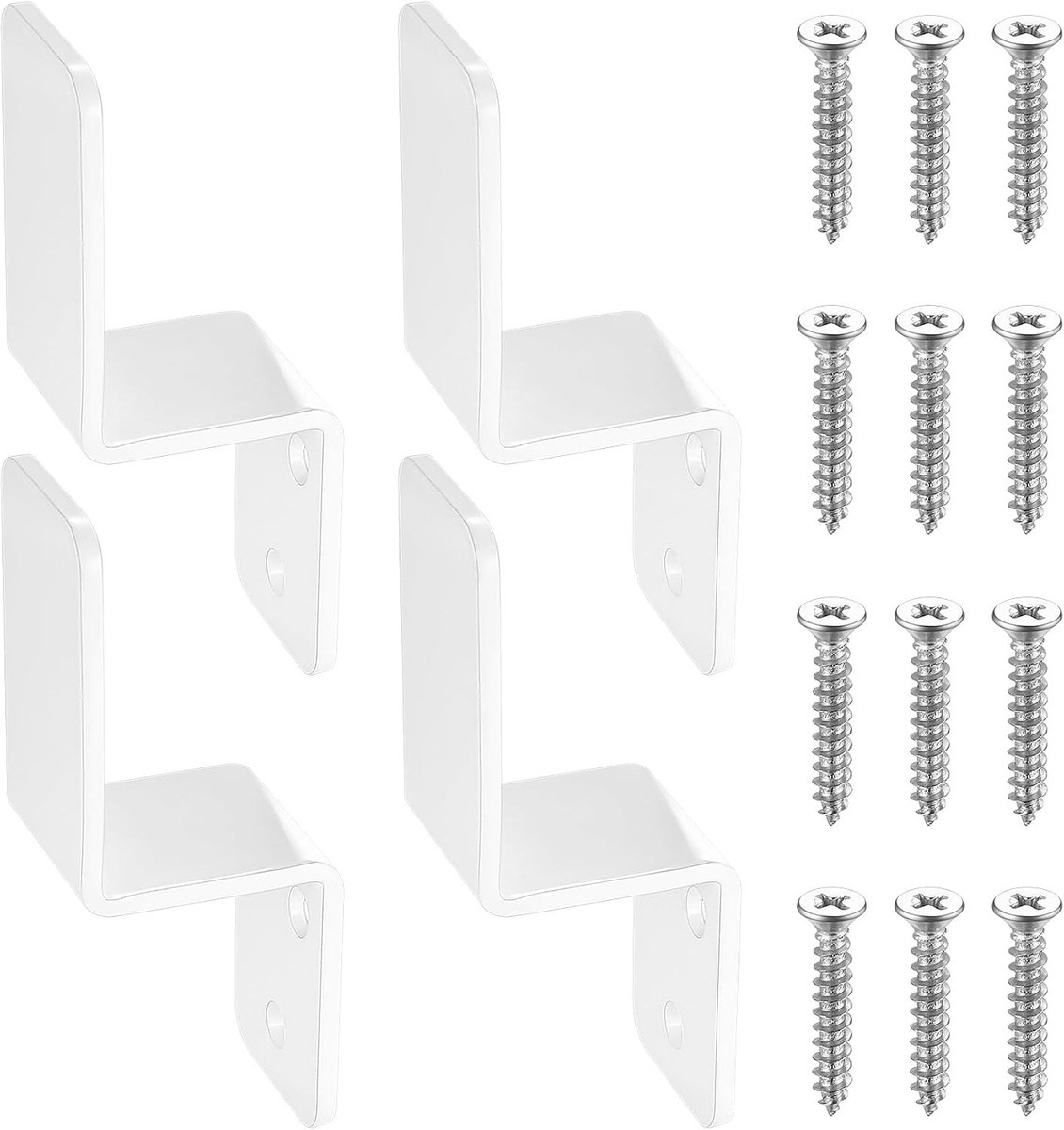 Z-vormige metalen beugels voor deurbeveiliging, zware kwaliteit, 4 stuks, ideaal voor schuurdeuren en crashbars, versterking en bescherming