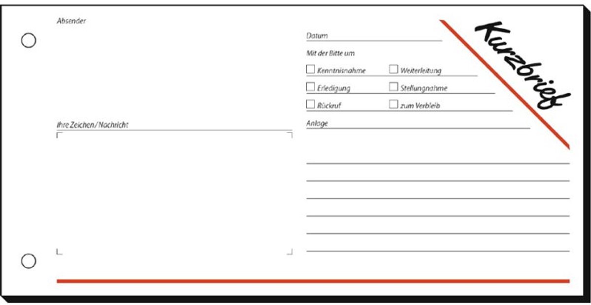 sigel formulierboek Kurzbrief, zelfkopiërend, 2/3 A4, 50 vel